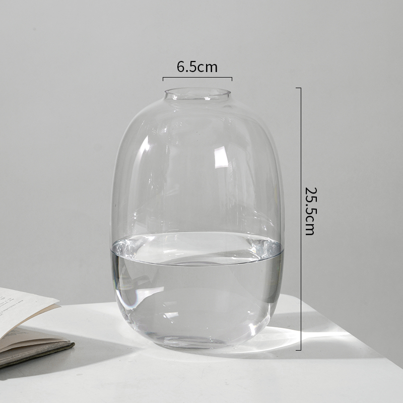 网红简约马醉木花瓶大肚玻璃透明水养客厅插Q花摆件落地花器吊钟