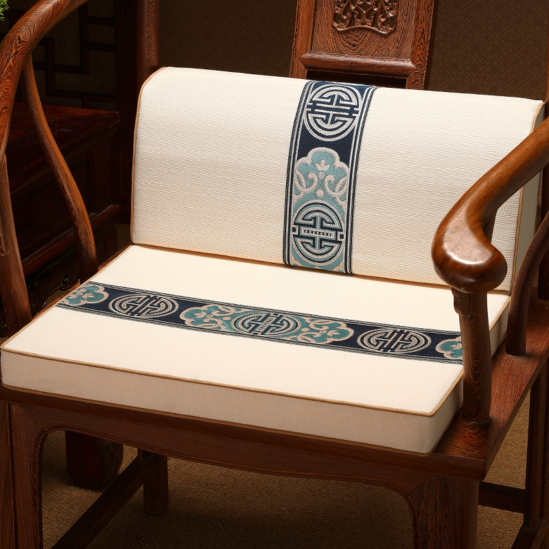 新中式腰靠垫g红木沙发靠枕办公室护腰靠背椅垫坐垫靠垫一体定制