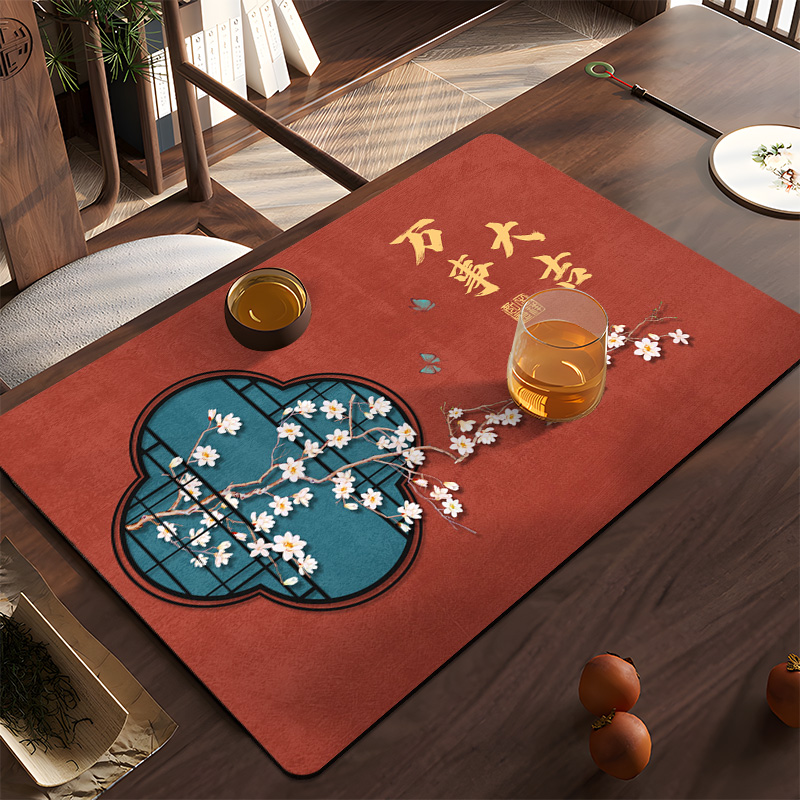 桌旗新中式禅意茶台桌布茶席茶垫子吸水矽藻泥沥水垫Z子茶桌垫布