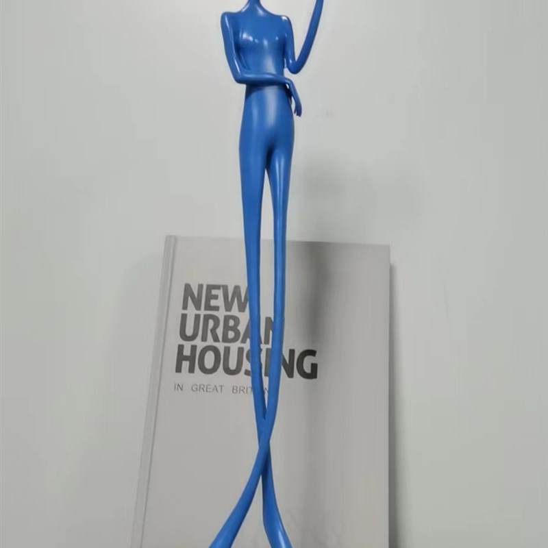 现代轻奢创意抽象人物看书摆件样板房电视柜客厅R玄关落地艺术雕