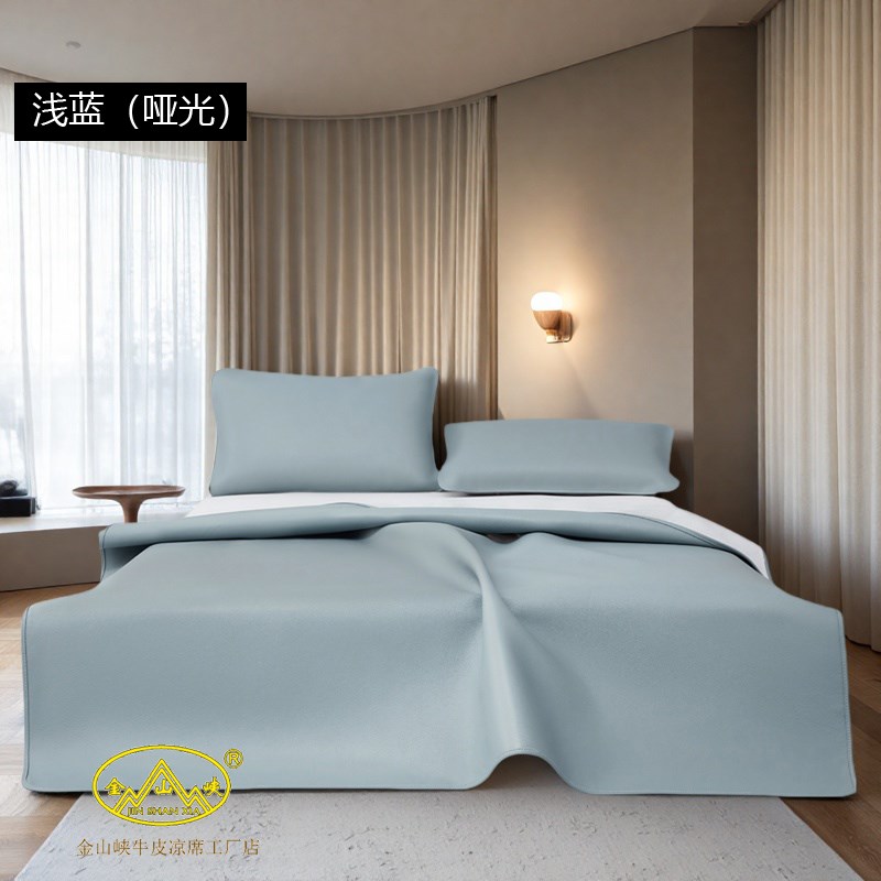 2025年新款牛皮凉席头层水牛皮高档哑光A类母婴.级真皮床垫