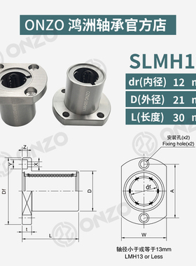 椭圆法兰不锈钢轴承SLMH8/10/12/16/20/25/30/GA钢保持架直线轴承