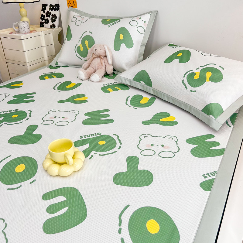 A类夏季可机水洗冰丝凉席三件套儿童单人学生宿舍空调软席子床单,床上用品,冰丝席,淘宝优惠券,粉丝福利购,淘宝优惠卷