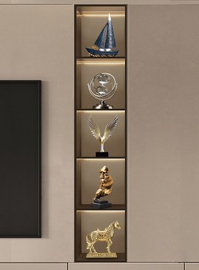 新中式办公室摆h件博古架高档高端大气上档次办公桌展示柜工艺品