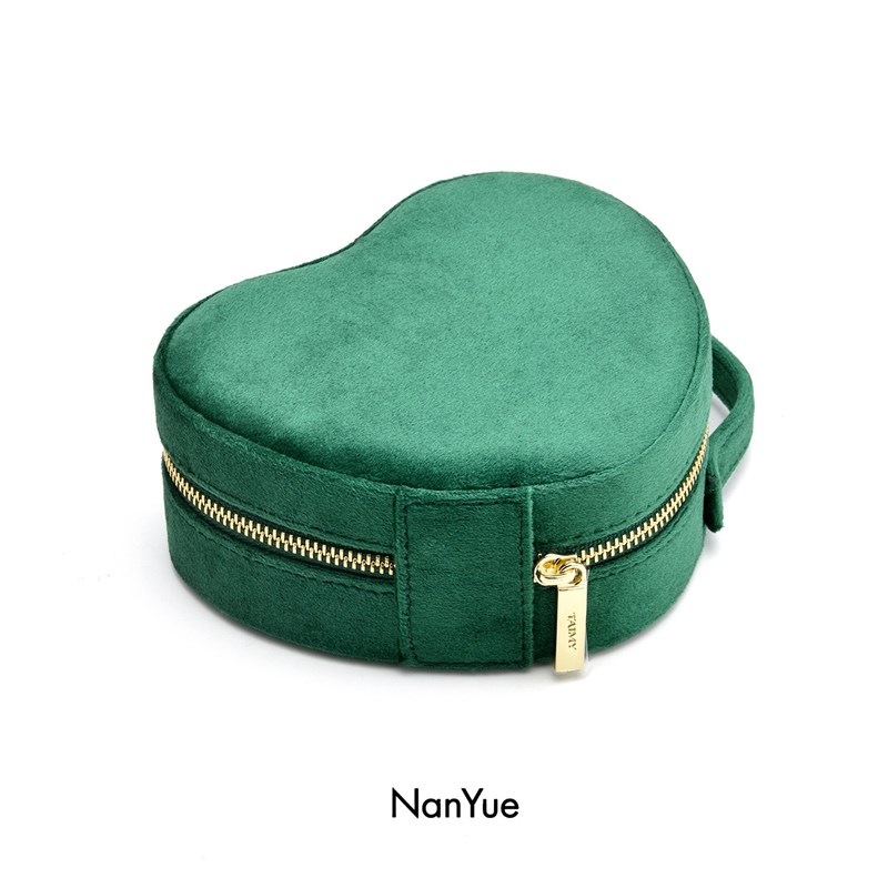 天鹅绒饰品戒指盒耳饰收纳盒创意爱心戒指L项炼收纳盒心形首饰收