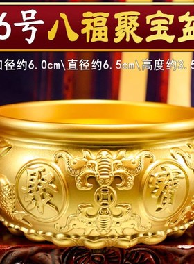 聚宝盆摆件招财聚财纯铜生r财客厅百福铜缸铜制工艺礼品摆饰黄铜