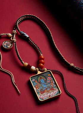 唐卡十二生肖八大本命佛吊坠大日如来普贤K菩萨属龙蛇守护神本命