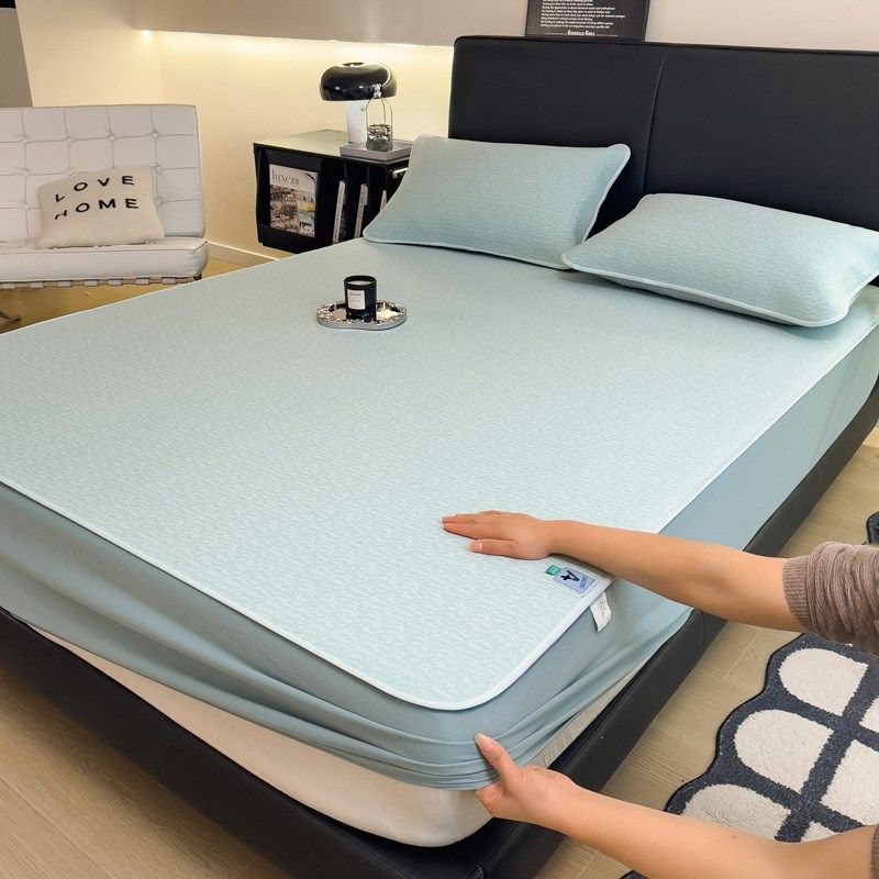 A类母婴级冰丝凉席床上三件套空调软席子2025新款床席床笠可机洗,床上用品,冰丝席,淘宝优惠券,粉丝福利购,淘宝优惠卷