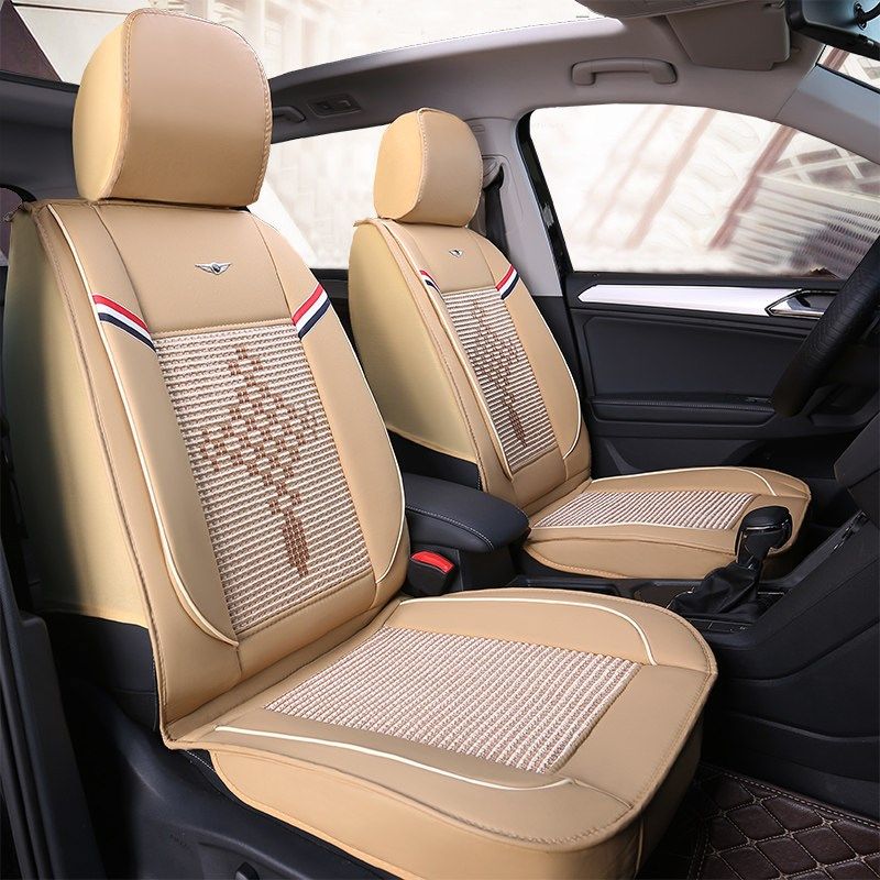 汽车座垫四季通用全包围五座中国结冰丝凉垫皮革亚麻耐磨透气坐垫