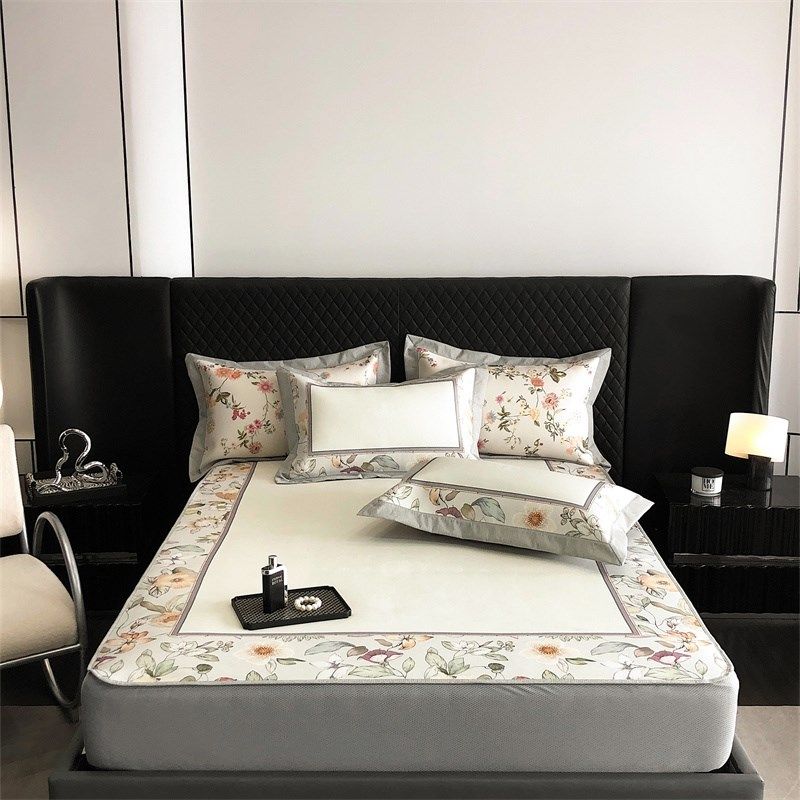 凉而不冰丨A类抗菌抗螨法式夏季冰丝凉席可机洗床笠款席子三件套,床上用品,冰丝席,淘宝优惠券,粉丝福利购,淘宝优惠卷