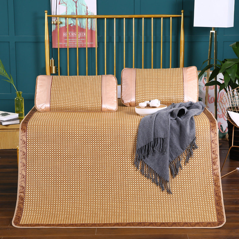 凉席1.8m床单双人学生宿舍三件套1.5米夏季双面折叠藤席子冰丝席,床上用品,凉席/草席/麻席,淘宝优惠券,粉丝福利购,淘宝优惠卷