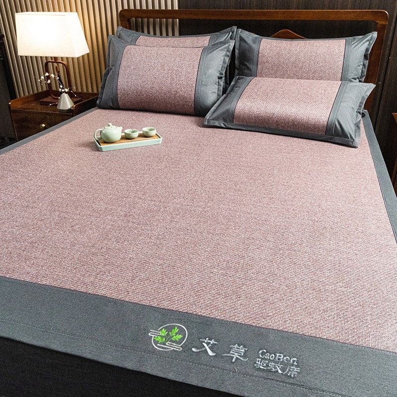 2023艾草双面印尼藤席三件套可水洗夏天冰丝凉席子单人宿舍二件套,床上用品,藤席,淘宝优惠券,粉丝福利购,淘宝优惠卷