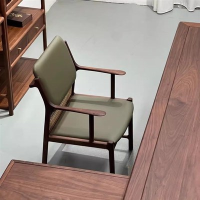 新中式北美黑胡j桃木大班台办公桌老板桌实木现代董事长高端总裁