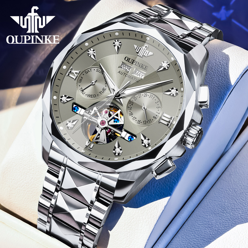 瑞士欧品客男士多功能机械手表