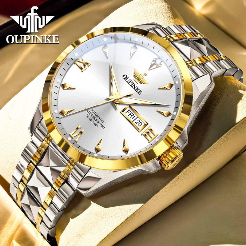 瑞士欧品客含真钻全自动机械腕表