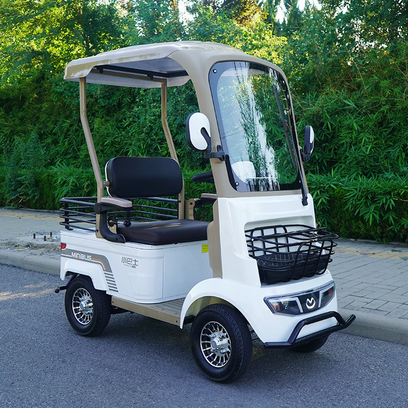 小巴士电动四轮j车双人座新款A2车型老年代步车带棚老爷乐电动车