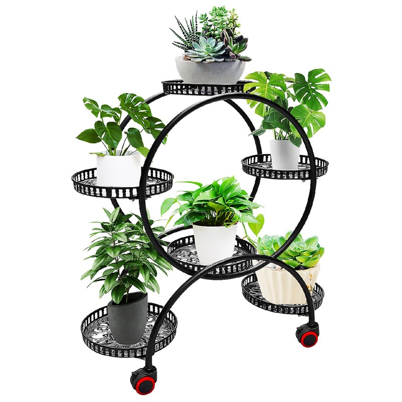 欧式铁艺多层花架绿萝吊兰阳台花架子地I面客厅室内落地花盆置物