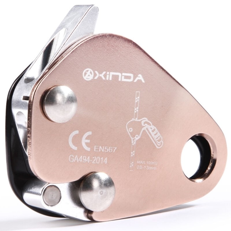 欣达/xinda止m坠器户外登山攀岩高空作业抓绳器防坠落保护防摔自