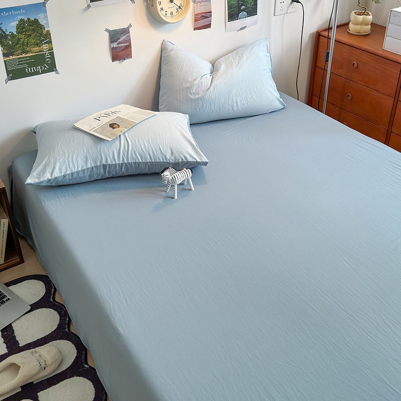 软糯水洗棉床单单件宿舍1.2米床被单床罩席梦思保Q护罩少女心180c