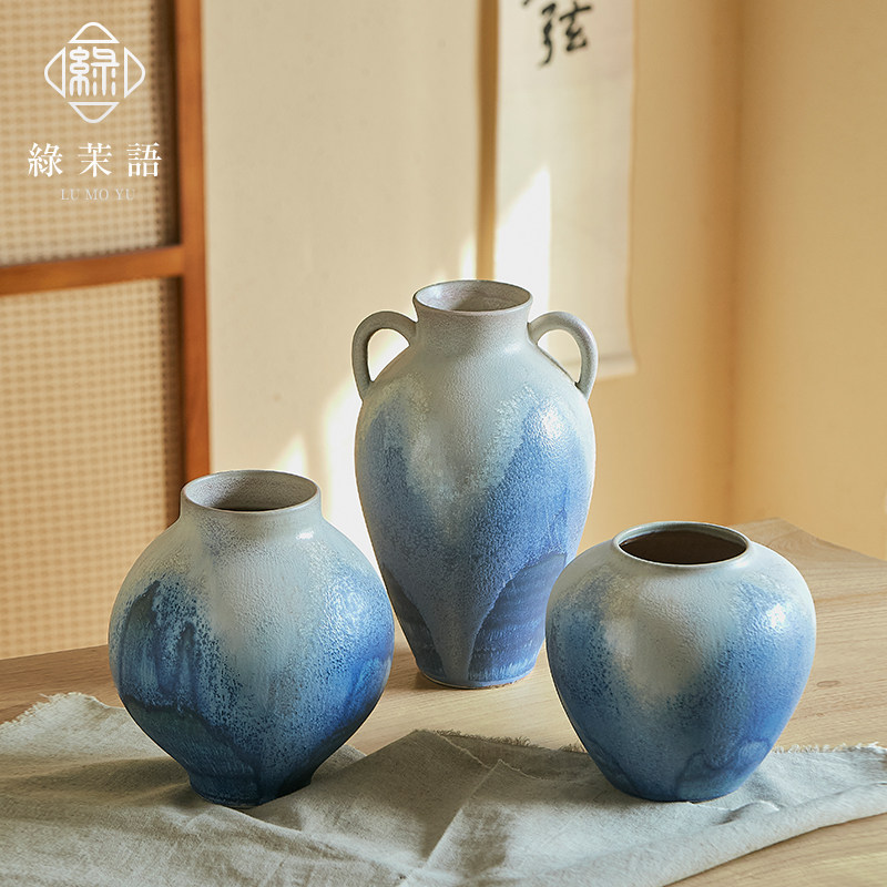 新中式 客厅家用摆件花瓶 景德镇陶瓷花瓶 插花水培 装饰轻奢花瓶