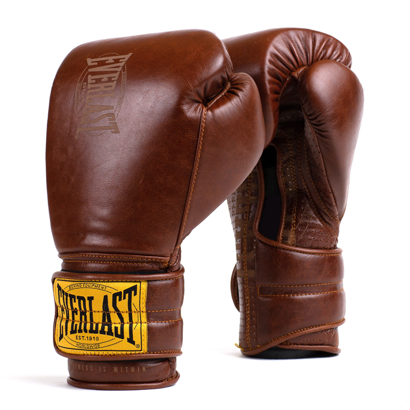 EVERLAST1910经典复古棕色拳击手套男女格斗散打沙袋训练专业拳套