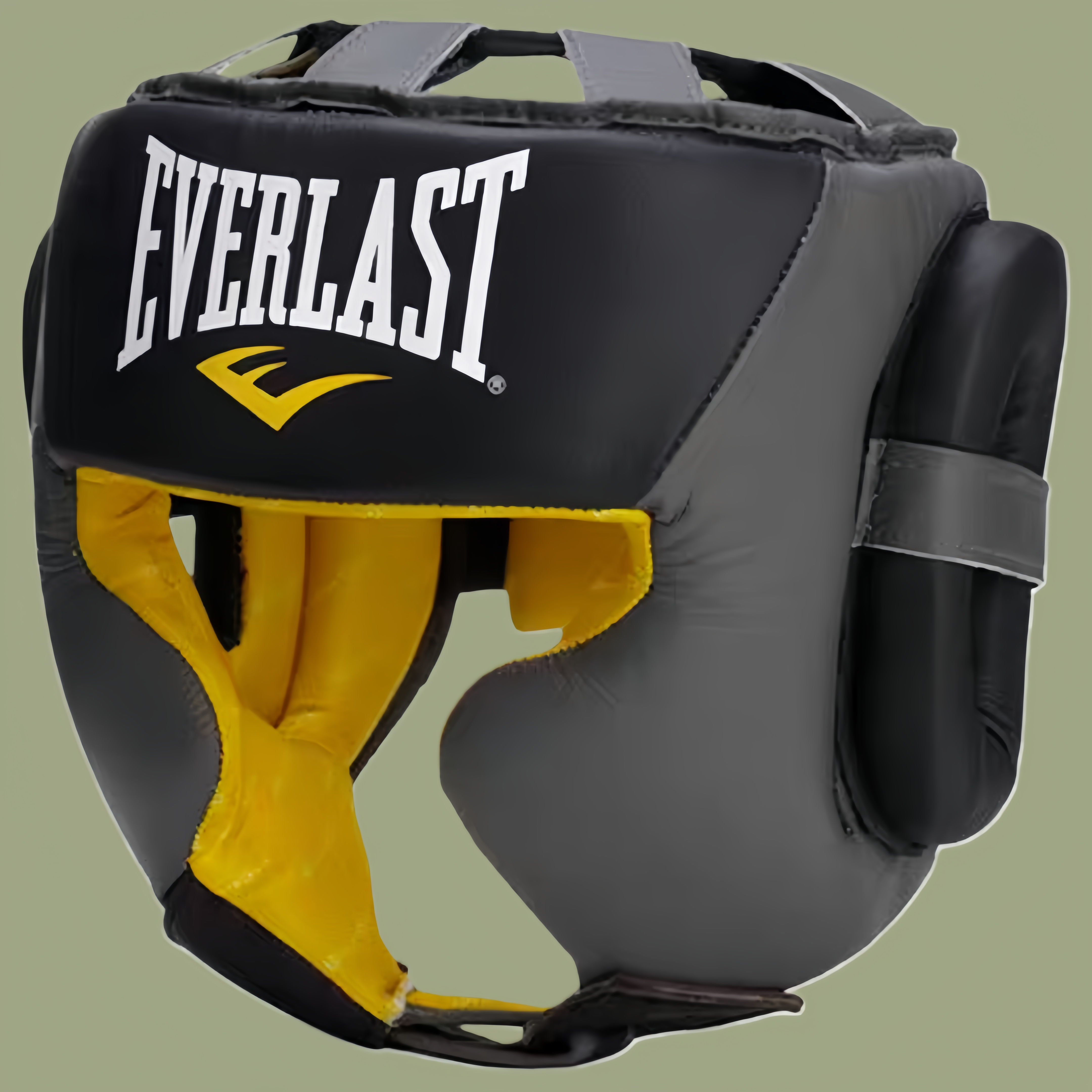 正品真皮EVERLAST全防护格斗头盔