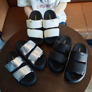 防滑孕妇一字 凉拖鞋 女夏外穿2024新款 增高厚底休闲沙滩凉鞋 Q时尚