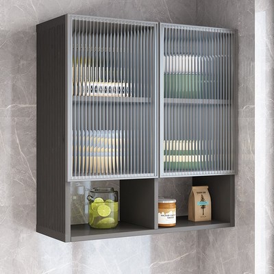 玻璃厨房全铝吊柜墙壁柜墙上储物柜阳台壁橱浴室T卫生间挂墙置物