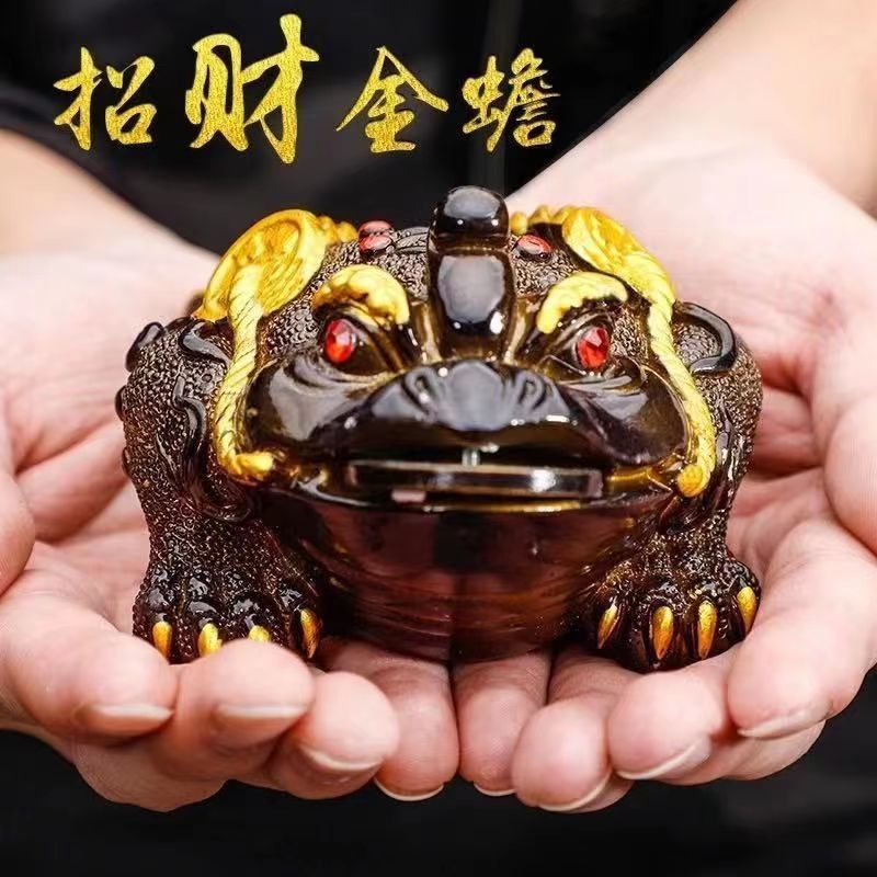 变色茶宠摆件~招财金蟾