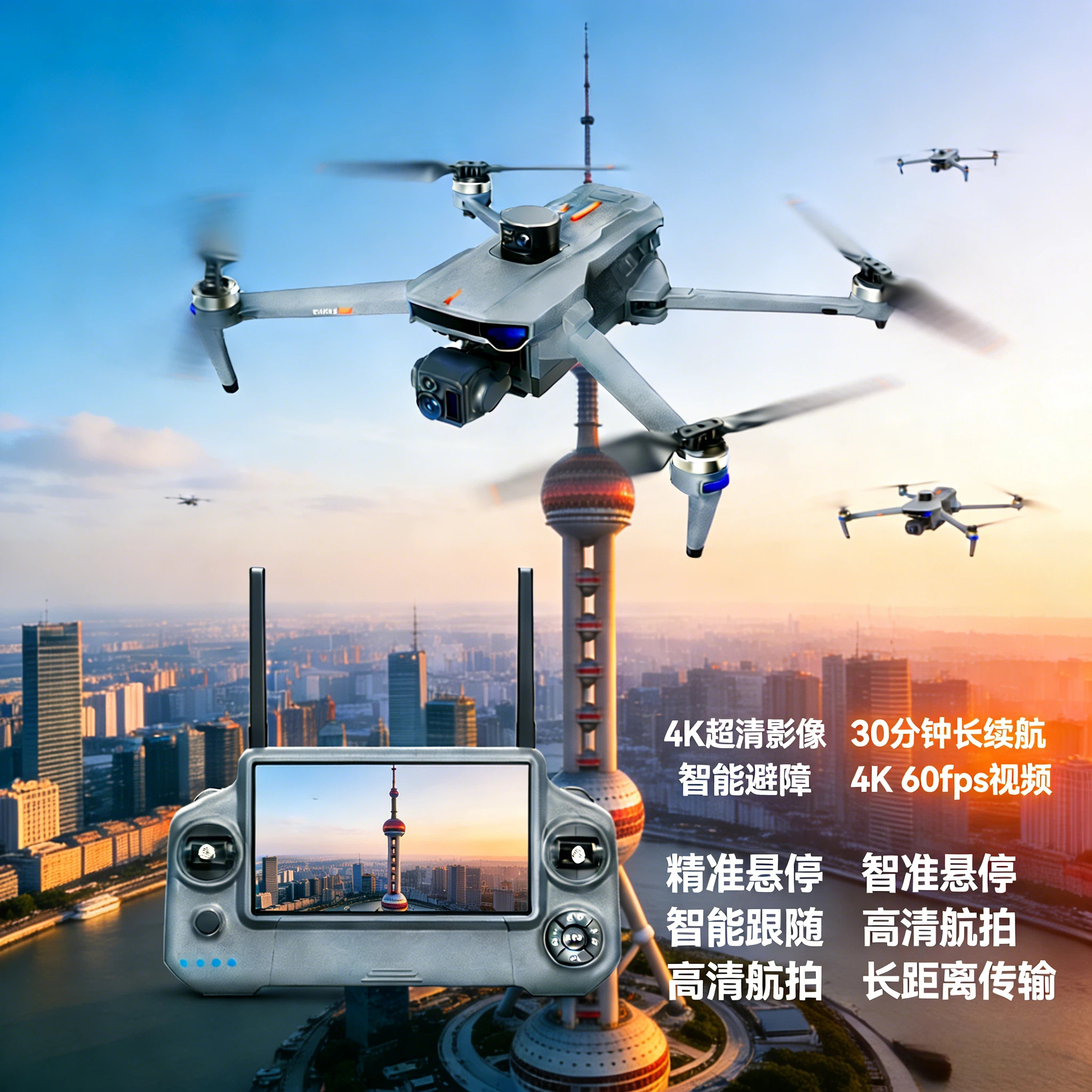 新款2026款触屏遥控无人机GPS返航30公里续航8K高清专业航拍遥控飞机高端飞行器电调云台镜头黑科