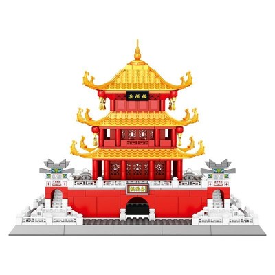 2025新款中国风l黄鹤楼岳阳楼滕王阁高难度古建筑积木成人拼装玩