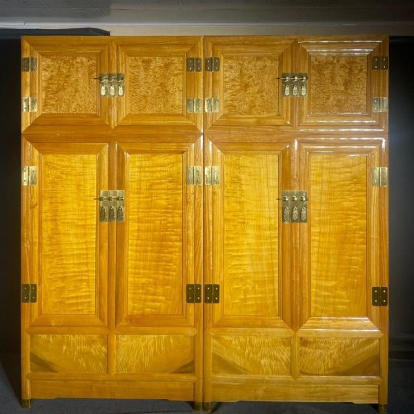 金丝楠木衣柜小叶桢楠实木大叶楠收纳柜彷古衣橱轻奢顶箱柜家俱