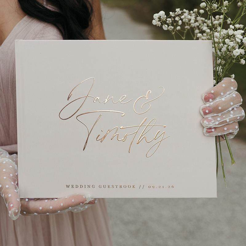 个性化结婚宾客签名册定制婚宴宾客留言本结婚周年纪念礼物