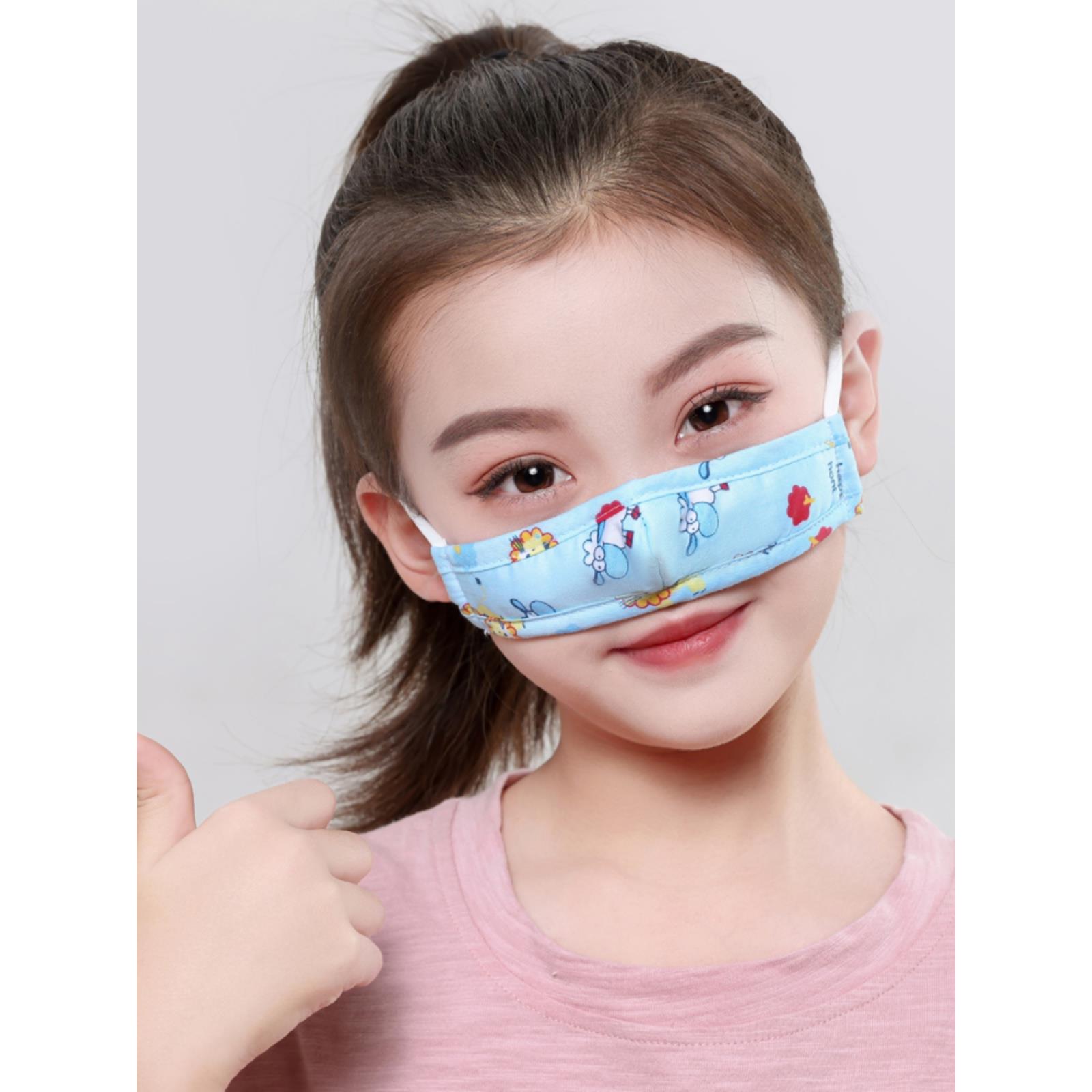 鼻子怕冷防风寒骑行戴眼镜不起雾防护鼻罩纯棉布个性男女睡眠口罩