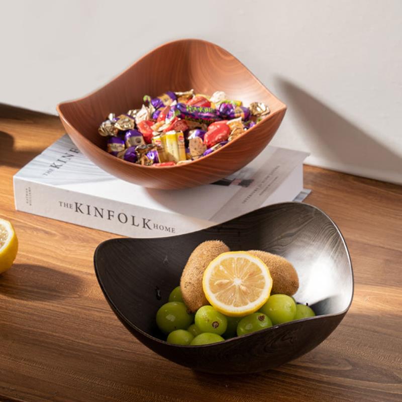 加大号木纹水果盘客厅家用茶几零食干果摆放盘轻奢高档糖果收纳盘