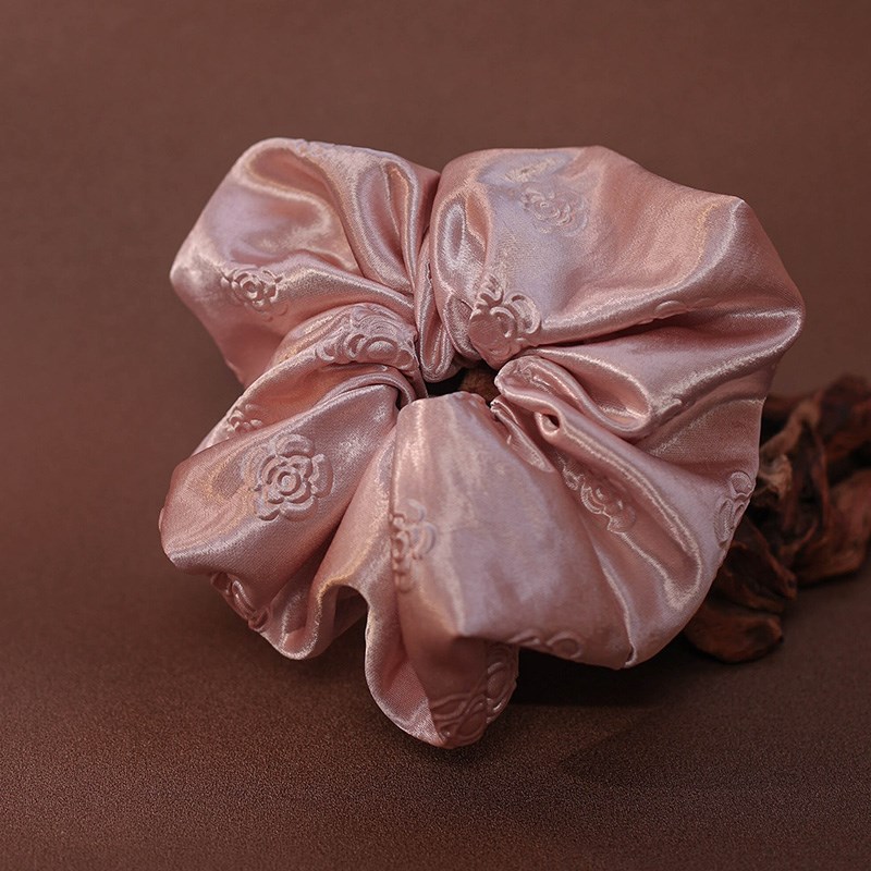 《黛玺》大肠发圈女l高马尾2025年新款头花缎面扎头发气质高端方