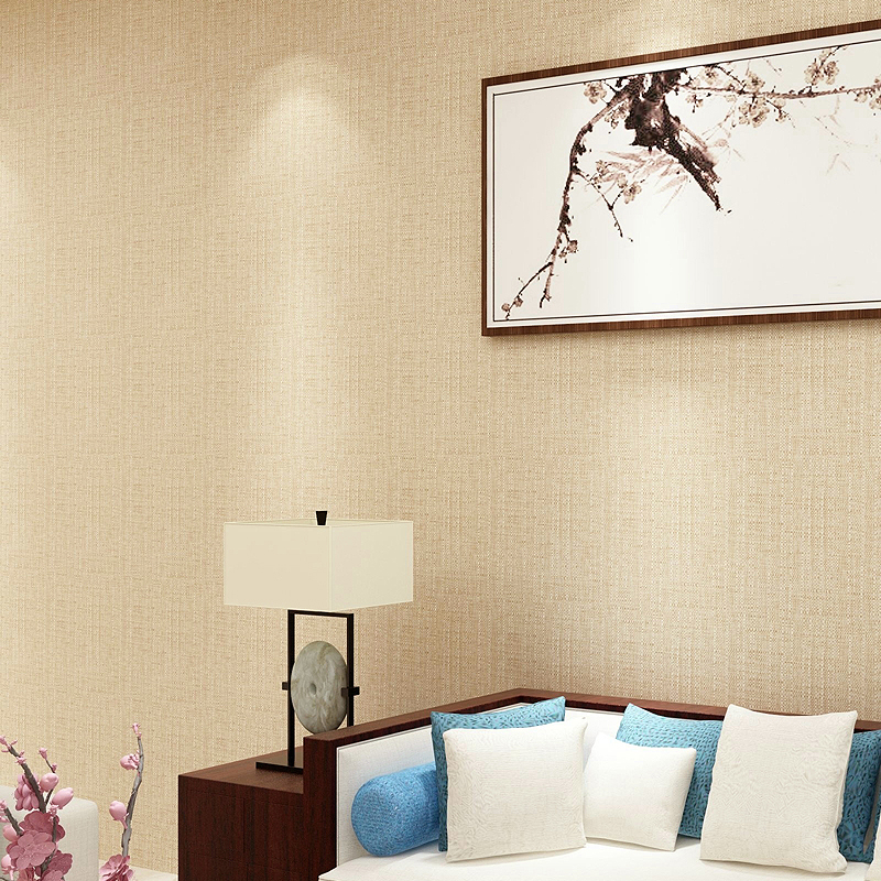 现代简约素色棉麻墙布壁布北欧卧室客I厅沙发电视背景走廊墙壁布