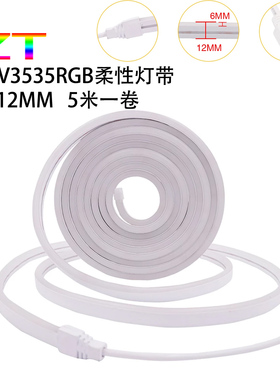led灯条3535七彩变色渐变闪光户外防水 亮化12v霓虹柔性RGB灯带