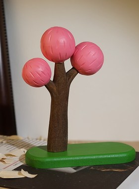 【夏日荫凉】木雕树小摆件可爱办公室家居书房桌面摆放解压装饰品