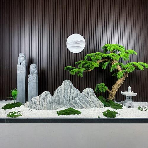 雪浪石切片组合泰山石切片枯山水造景假山石景观石自然石庭院摆件