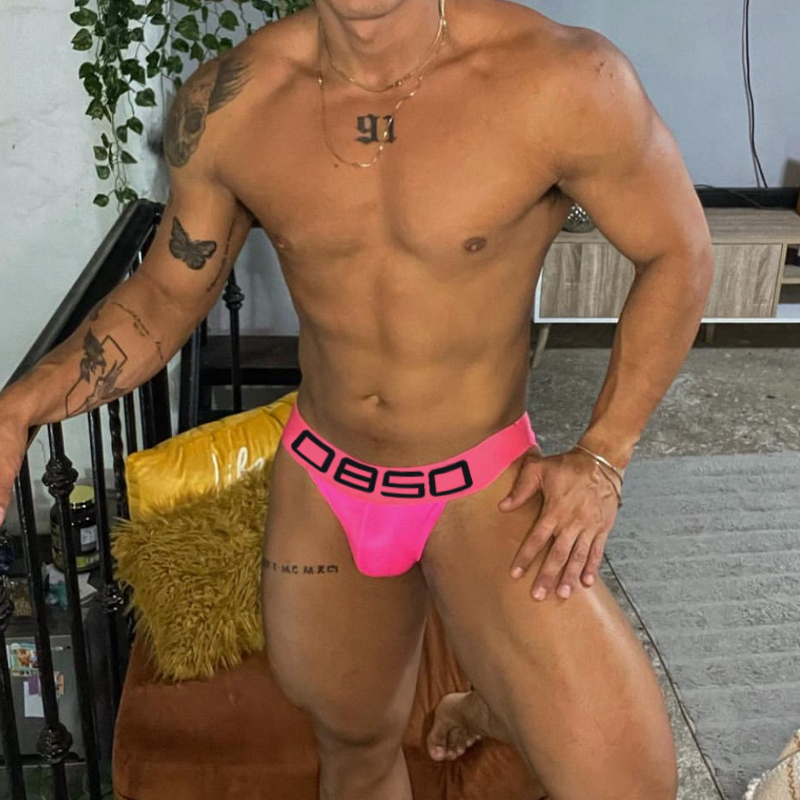 三条装性感荧光双丁内裤男提臀潮