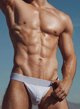 ORLVS三角内裤男纯棉双丁裤低腰性感后镂空提臀情趣透气修身运动