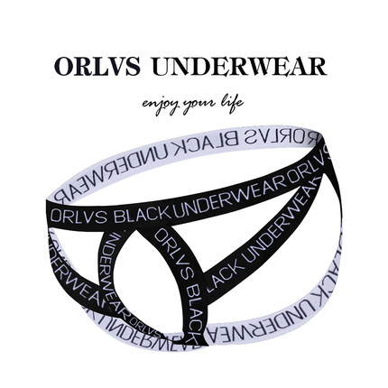 ORLVS双丁裤男性感 男士内裤吊环健身镂空透气舒适时尚丁字裤低腰
