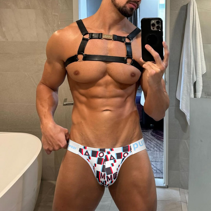 Men underwear pump!男三角内裤格子薄款U凸性感低腰潮流运动青年,女士内衣/男士内衣/家居服,男三角内裤,淘宝优惠券,粉丝福利购,淘宝优惠卷