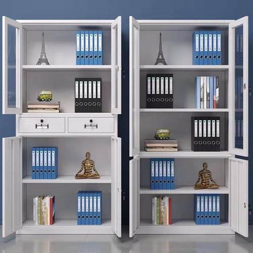 办公文件柜铁皮对开矮柜带锁资料档案柜凭证铁柜厂家带抽屉防火柜