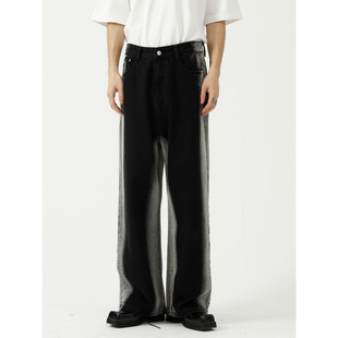 【季风馆】万金油 四季款新品韩版扎染撞色个性潮流休闲牛仔裤男