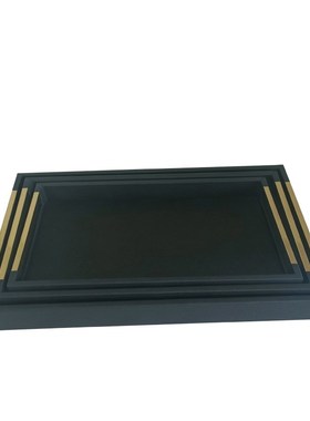 现代简约样板房摆件轻奢r皮革托盘客厅茶几卧室收纳盘酒店软装饰