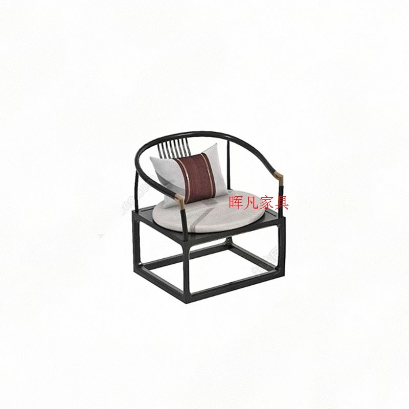 新中式实木椅子靠背n太师椅圈椅接待茶椅主人椅官帽椅扶手客位椅