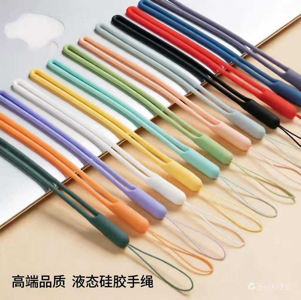 手腕液态硅胶手机挂绳短款腕带防丢绳防摔饰女男网红手绳U盘带学生雨伞儿童钥匙水杯门禁卡耳机套遥控器吊绳