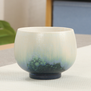 复古粗陶功夫茶具品茗杯窑变茶碗单个杯子 陶瓷茶杯大号主人杯日式